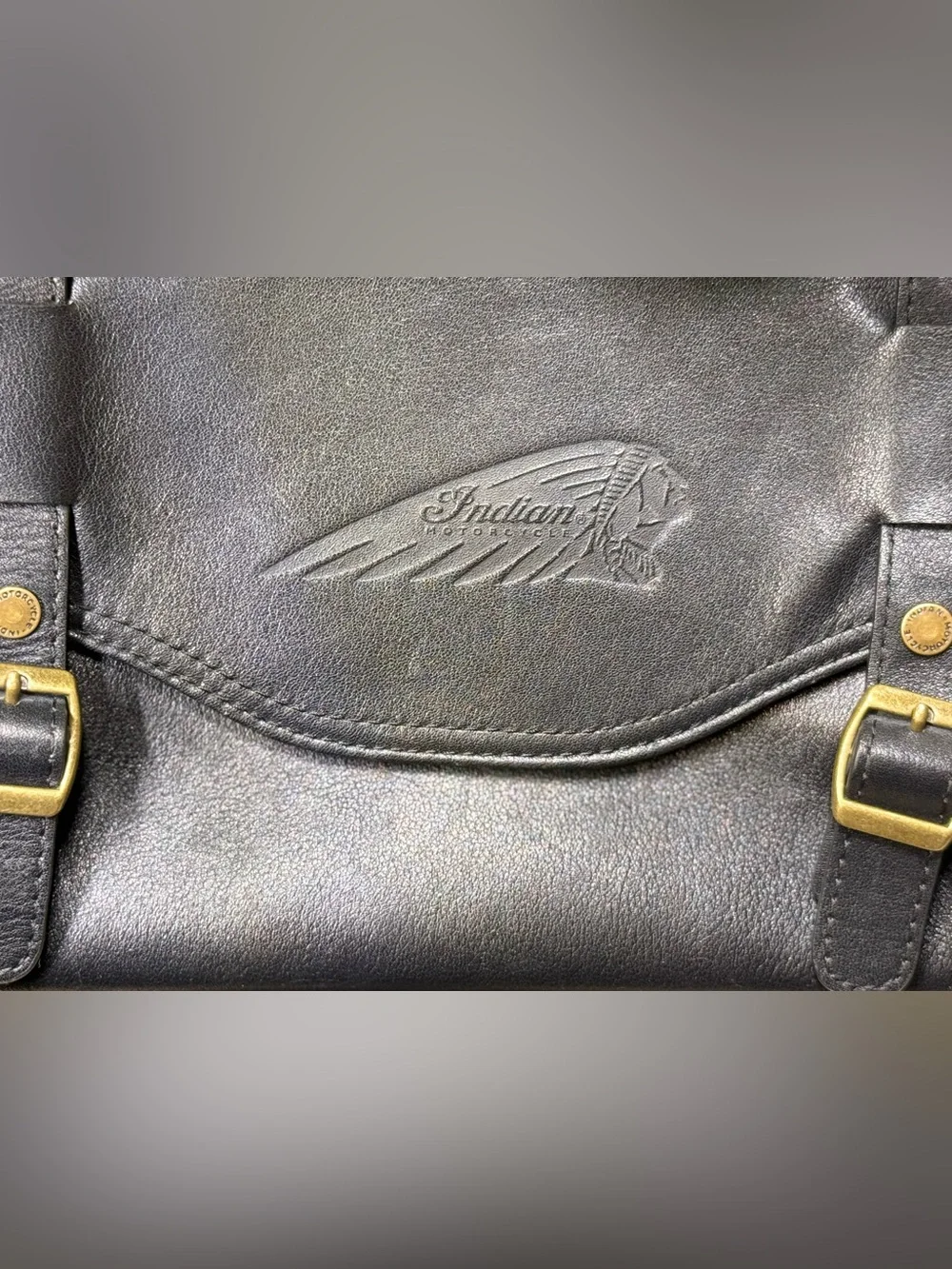 Black Leather Indian motorcycle purse